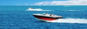 Boat Racing in Blue Water