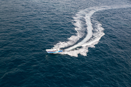 Boat racing on the water