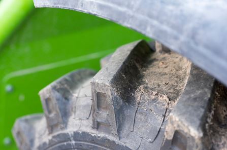 Tire with dirt on it