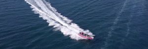 Speedboat racing in the water