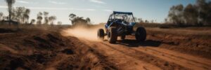 Off Road buggy on dirt track racing